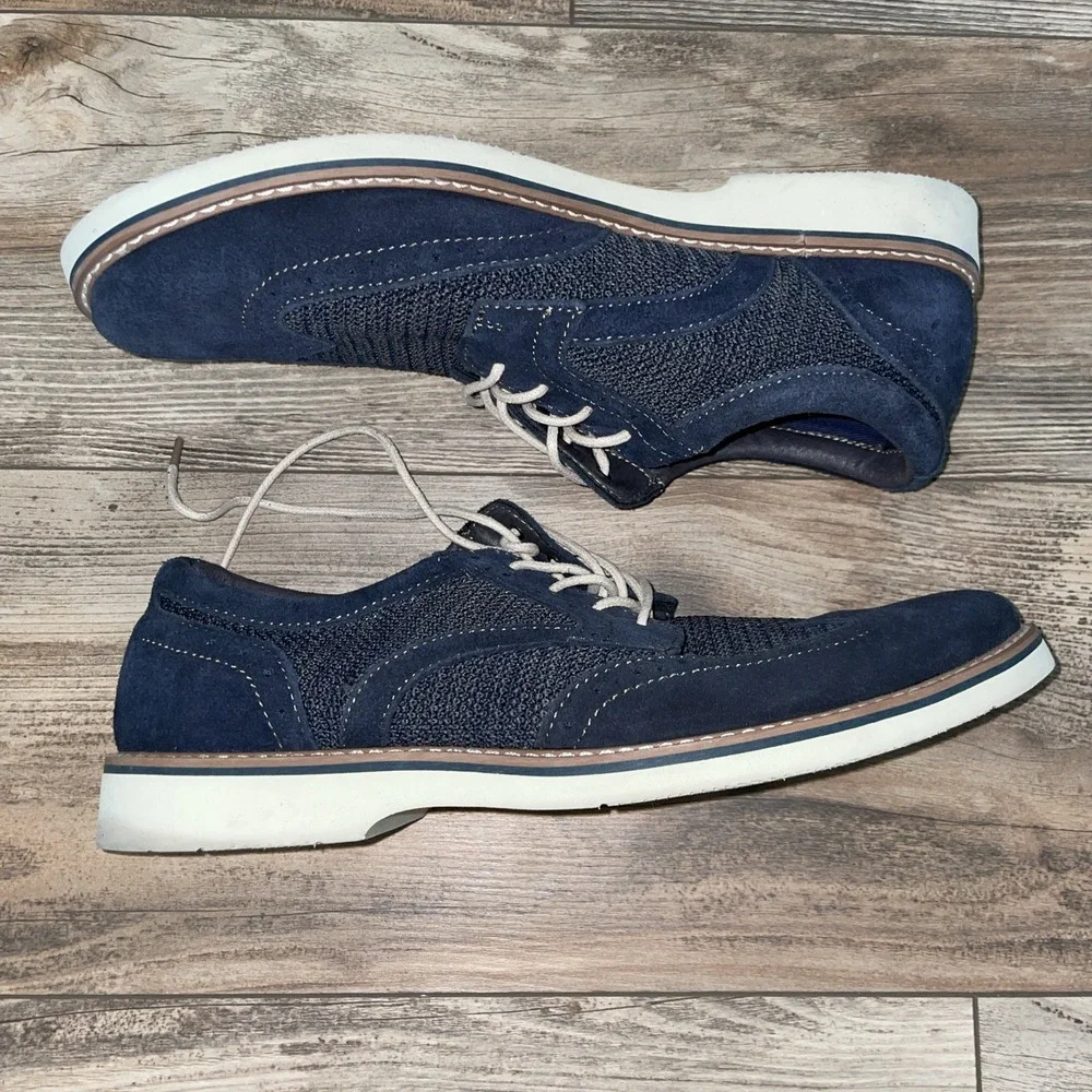 Nunn Bush Barklay Wingtip Oxford Men's Oxford-Size 11M—Navy‎ Multi